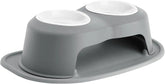 WeatherTech Double High Pet Feeding System w/Plastic Dog/Cat Bowls - 6" High Stand Dark Grey (PDHC3206DGDG)