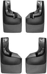WeatherTech Custom No Drill Splash Guard MudFlaps for Ford Super Duty, Super Duty - Front & Rear Set (110065-120065), Black