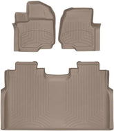 WeatherTech FloorLiner HP Custom Fit Floor Mats for Ford F-150, F-150 Raptor, F-150 Lightning - 1st & 2nd Row (45697-1-2IM), Tan