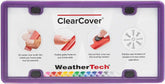 WeatherTech ClearCover License Plate Cover and Frame, Purple, Stainless Steel