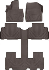 WeatherTech FloorLiner HP Custom Fit Floor Mats for Hyundai Palisade Full Set (471578-1-2-3IM), Cocoa