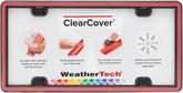 WeatherTech ClearCover License Plate Cover and Frame, Stainless Steel, Red/Black