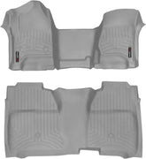 WeatherTech Custom Fit FloorLiners for Chevrolet Silverado 2500HD/3500HD, Sierra 2500HD / 3500HD, Sierra 2500HD / 3500HD - 1st & 2nd Row (Over-The-Hump w/Full Coverage Row) (465431-465422), Grey