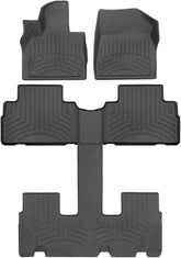 WeatherTech FloorLiner HP Custom Fit Floor Mats for Hyundai Palisade Full Set (441578-1-2-3IM), Black