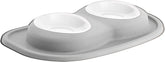 WeatherTech Double Low Pet Feeding System w/Plastic Dog/Cat Bowls - 16 oz (2 Cups) Light Grey (PDL1602LG)