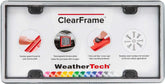 WeatherTech ClearFrame License Plate Frame, Brushed Stainless/Black