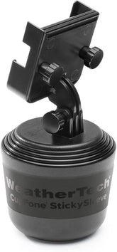 WeatherTech CupFone Two View – Adjustable, Universal Cup Holder Phone Mount Car & Truck Accessory – Best Design for iPhone & Smartphone Charging – Black Metal Knobs