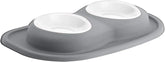 WeatherTech Double Low Pet Feeding System w/Plastic Dog/Cat Bowls - 16 oz (2 Cups) Dark Grey (PDL1602DG)
