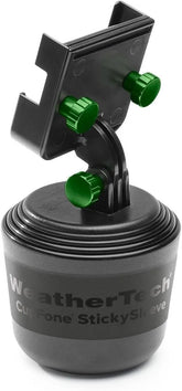 WeatherTech CupFone Two View – Adjustable, Universal Cup Holder Phone Mount Car & Truck Accessory – Best Design for iPhone & Smartphone Charging – Forest Green Metal Knobs