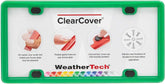 WeatherTech ClearCover License Plate Cover and Frame, Kelly Green