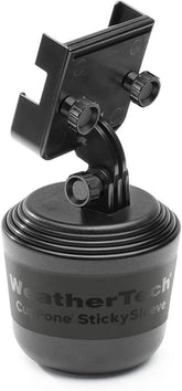 WeatherTech CupFone Two View – Adjustable, Universal Cup Holder Phone Mount Car & Truck Accessory – Best Design for iPhone & Smartphone Charging – Black Plastic Knobs
