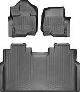 WeatherTech Custom Fit FloorLiners for Ford F-150 Lightning, F-150, F-150-1st & 2nd Row (446971V-446972), Black