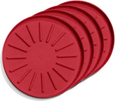WeatherTech 4" Drink Coasters for Home Surfaces, Anti-Skid, No-Slip knibs - Set of 4, Red - (8A4CSTRD)