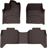 WeatherTech FloorLiner HP Custom Fit Floor Mats for Toyota Tundra Hybrid, Tundra 1st & 2nd Row (471708-1-2IM), Cocoa