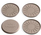 WeatherTech 4" Drink Coasters for Home Surfaces, Anti-Skid, No-Slip knibs - Set of 4, Tan - (8A4CSTTN)