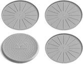 WeatherTech 6" Drink Coasters for Home Surfaces, Anti-Skid, No-Slip knibs - Set of 4, Grey - (8A6CSTGR)