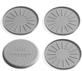 WeatherTech 4" Drink Coasters for Home Surfaces, Anti-Skid, No-Slip knibs - Set of 4, Grey - (8A4CSTGR)