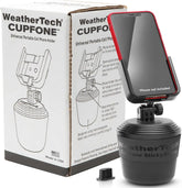 WeatherTech CupFone, Universal Cup Holder Phone Mount for Cars – Adjustable & Secure Fit with Open Access for Charging – Compatible with iPhone, Android - Black