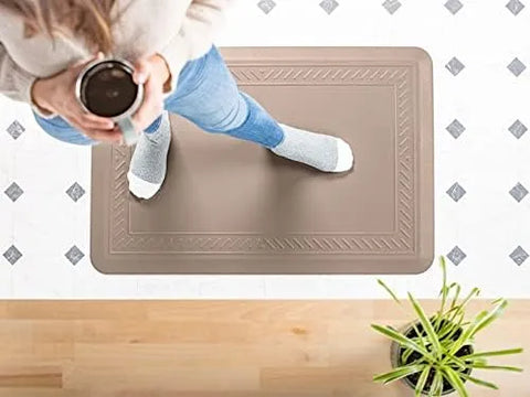 WeatherTech ComfortMat | 24" x 36" Anti-Fatigue Mat, 3/4" Thick, Slip Resistant, Easy to Clean, Bordered Pattern (Tan)