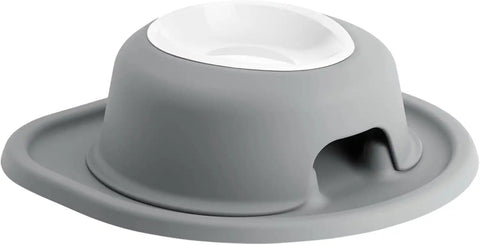 WeatherTech Single High Pet Feeding System w/Plastic Dog/Cat Bowls - 3" High Stand Dark Grey (PSH0803DGDG)