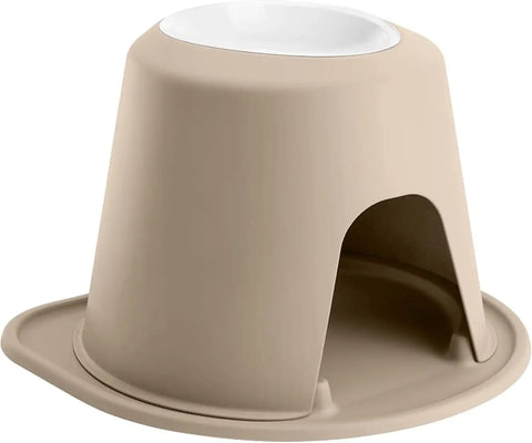 WeatherTech Single High Pet Feeding System w/Plastic Dog/Cat Bowls - 12" High Stand Tan (PSH6412TNTN)
