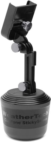 WeatherTech CupFone with Extension – Adjustable, Universal Cup Holder Cell Phone Mount Car & Truck Accessory – Best Design for iPhone & Smartphone Charging – Graphite Metal Knobs