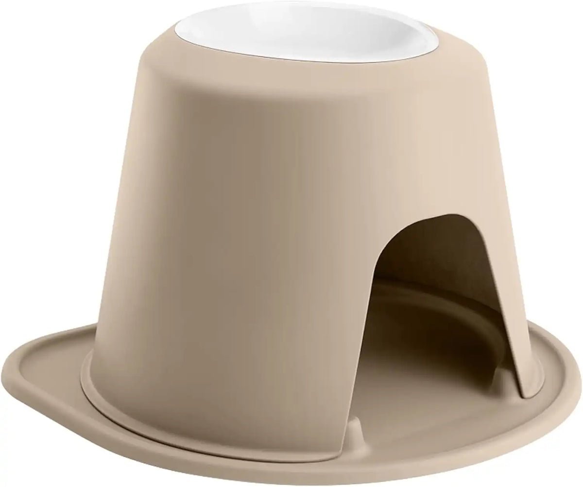 WeatherTech Single High Pet Feeding System w/Plastic Dog/Cat Bowls - 10" High Stand Tan (PSH6410TNTN)
