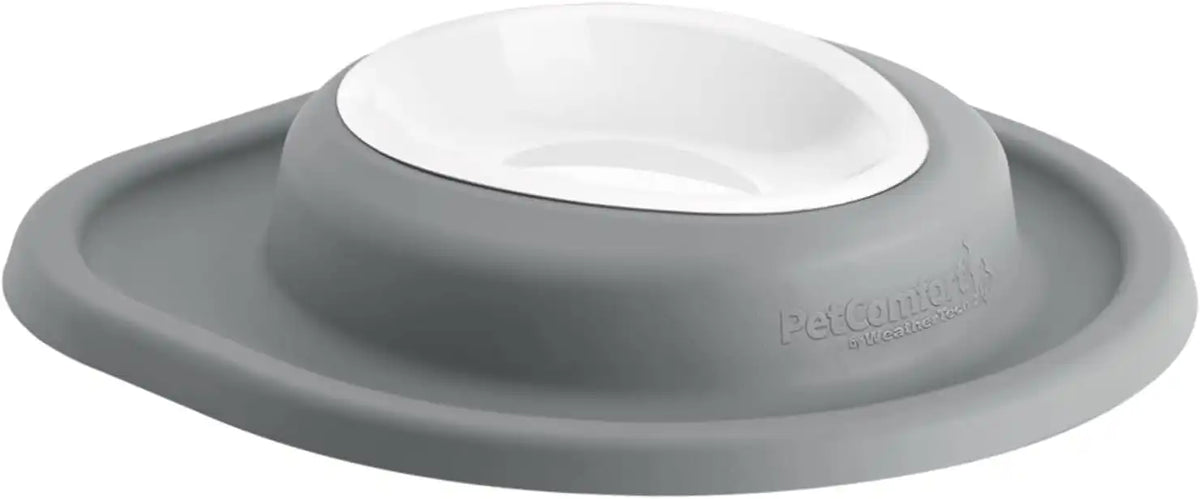 WeatherTech Single Low Pet Feeding System w/Plastic Dog/Cat Bowls - 8 oz (1 Cup) Dark Grey (PSL0801DG)
