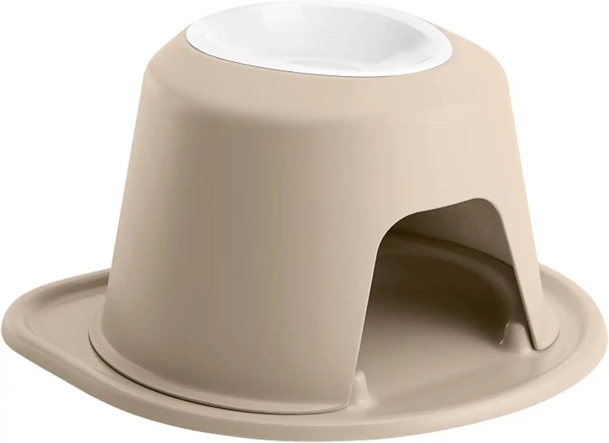WeatherTech Single High Pet Feeding System w/Plastic Dog/Cat Bowls - 8" High Stand Tan (PSH3208TNTN)