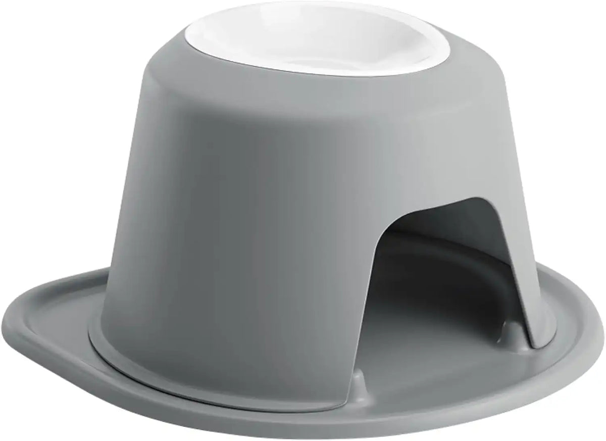 WeatherTech Single High Pet Feeding System w/Plastic Dog/Cat Bowls - 8" High Stand Dark Grey (PSH3208DGDG)