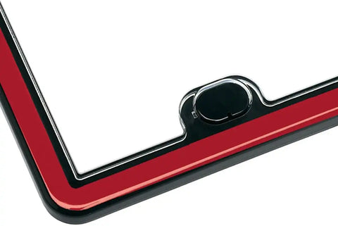 WeatherTech ClearFrame License Plate Frame, Red/Black