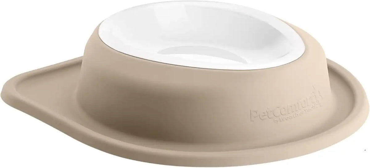 WeatherTech Single Low Pet Feeding System w/Plastic Dog/Cat Bowls - 64 oz (8 Cups) Tan (PSL6403TN)