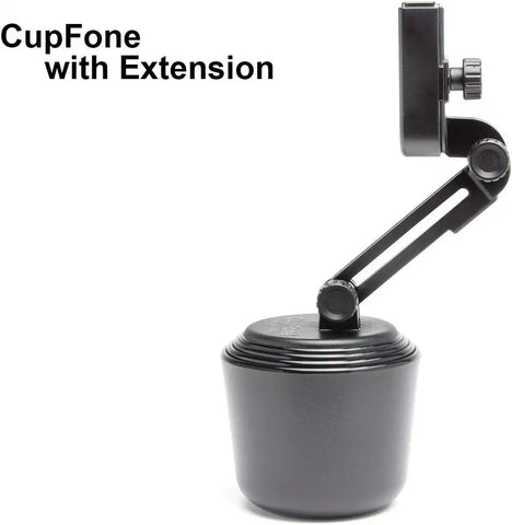 WeatherTech CupFone with Extension – Adjustable, Universal Cup Holder Cell Phone Mount Car & Truck Accessory – Best Design for iPhone & Smartphone Charging – Black Plastic Knobs