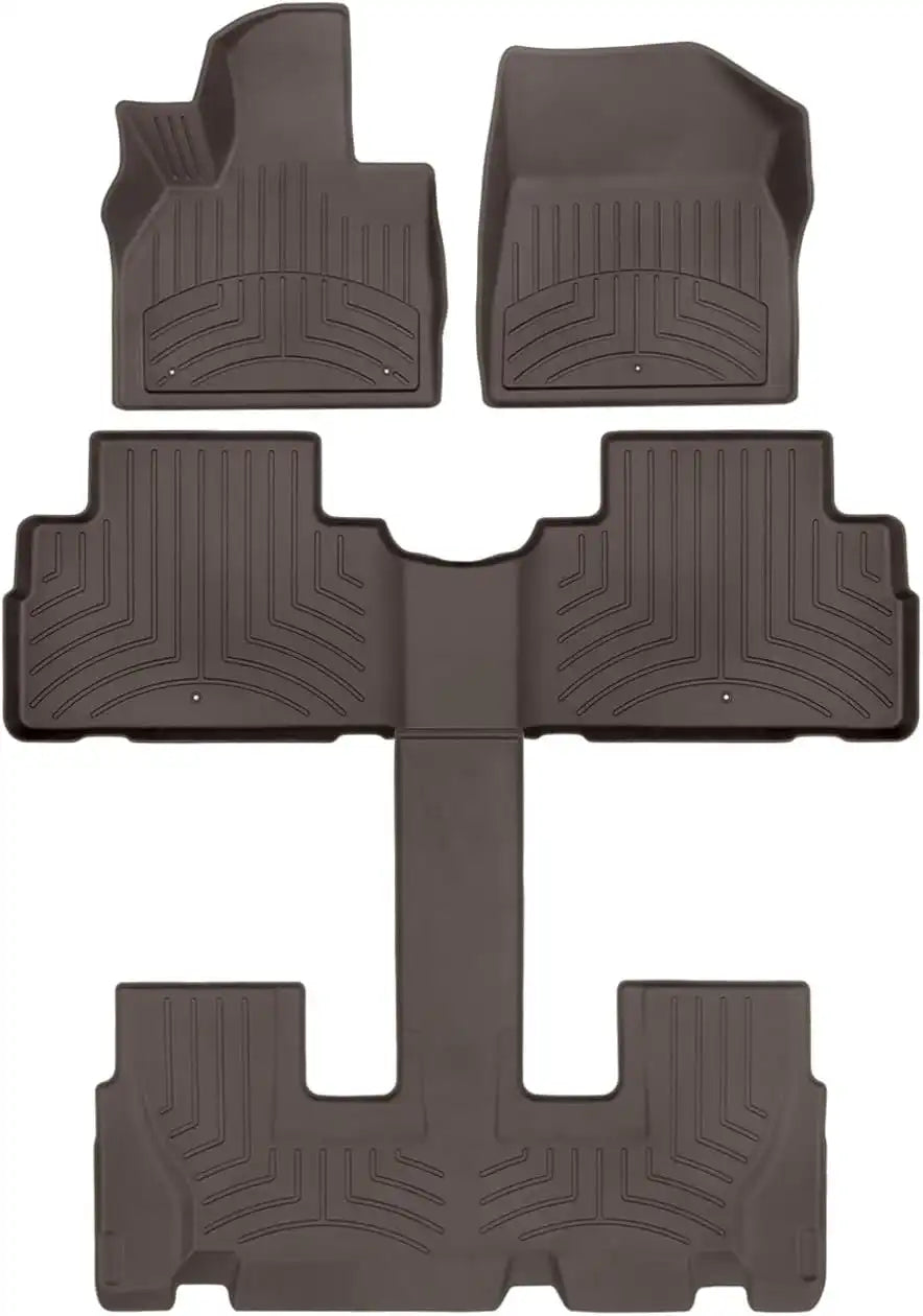 WeatherTech FloorLiner HP Custom Fit Floor Mats for Hyundai Palisade Full Set (471578-1-2-3IM), Cocoa
