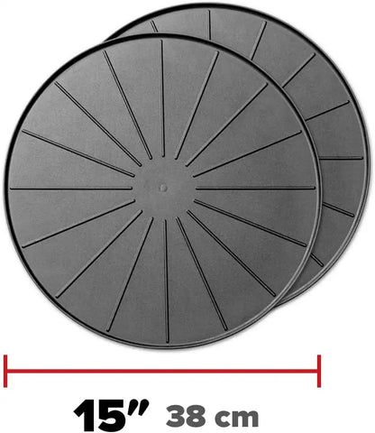 WeatherTech 15" Plant Mats/Coasters - for Floor Protection from Planter Spills, leaks and Soil (8A15CST2PKBK)- Black (2-Pack)