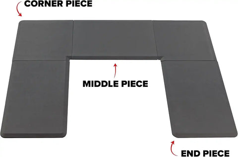 WeatherTech ComfortMat Connect Cushioned Non-Slip Waterproof Anti-Fatigue Mat 24" x 36" Middle Mat, Carbon Fiber, Cocoa