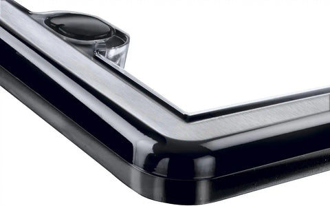 WeatherTech ClearFrame License Plate Frame, Brushed Stainless/Black