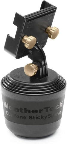 WeatherTech CupFone Two View – Adjustable, Universal Cup Holder Phone Mount Car & Truck Accessory – Best Design for iPhone & Smartphone Charging – Rose Gold Metal Knobs