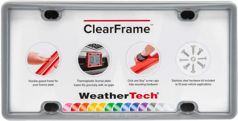 WeatherTech ClearFrame License Plate Frame, Beluga Grey