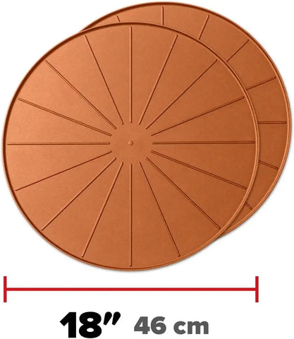WeatherTech 18" Plant Mats/Coasters - for Floor Protection from planter spills, leaks and soil (8A18CST2PKTC)- Terra Cotta (2-Pack)