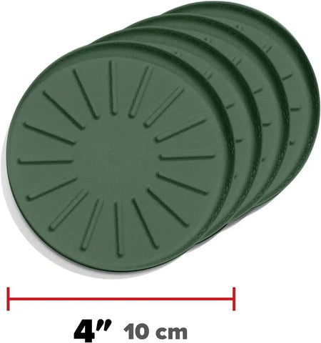 WeatherTech 4" Drink Coasters for Home Surfaces, Anti-Skid, No-Slip knibs - Set of 4, Green - (8A4CSTGN)