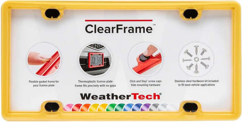 WeatherTech ClearFrame License Plate Frame, Golden Yellow