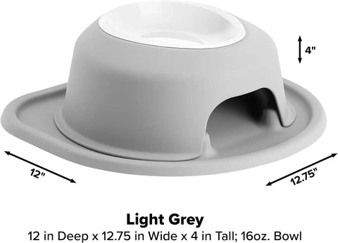 WeatherTech Single High Pet Feeding System w/Plastic Dog/Cat Bowls - 4" High Stand Light Grey (PSH1604LGLG)