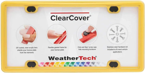 WeatherTech ClearCover License Plate Cover and Frame, Golden Yellow