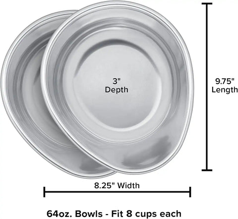 WeatherTech Extra Pair of Bowls - 64 oz, Stainless Steel (BOWL64PR)