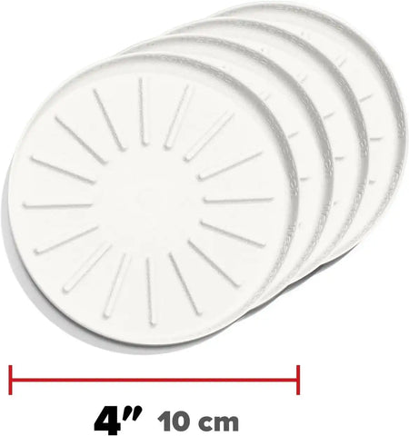 WeatherTech 4" Drink Coasters for Home Surfaces, Anti-Skid, No-Slip knibs - Set of 4, White - (8A4CSTWH)