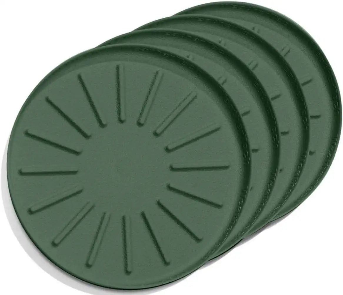 WeatherTech 4" Drink Coasters for Home Surfaces, Anti-Skid, No-Slip knibs - Set of 4, Green - (8A4CSTGN)