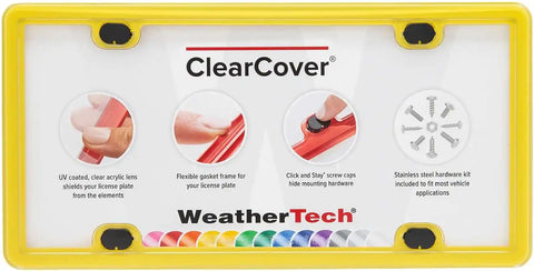 WeatherTech ClearCover License Plate Cover and Frame, Yellow