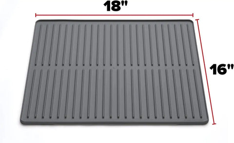 WeatherTech DishMat Contain - 16" x 18" Drip Dry Hand-Washed Dish Drying Mat, Slate, Rubber