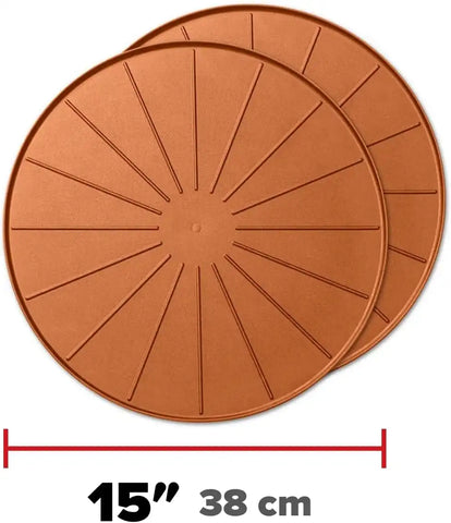 WeatherTech 15" Plant Mats/Coasters - for Floor Protection from Planter Spills, leaks and Soil (8A15CST2PKTC)- Terra Cotta (2-Pack)